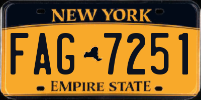 NY license plate FAG7251