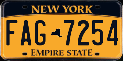 NY license plate FAG7254