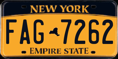 NY license plate FAG7262