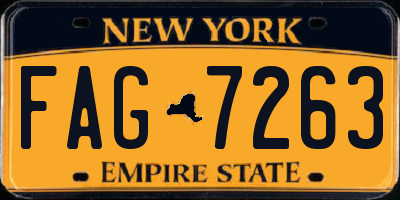 NY license plate FAG7263