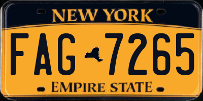 NY license plate FAG7265