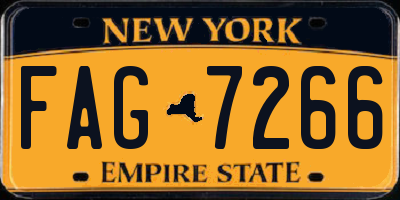 NY license plate FAG7266