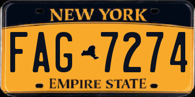 NY license plate FAG7274