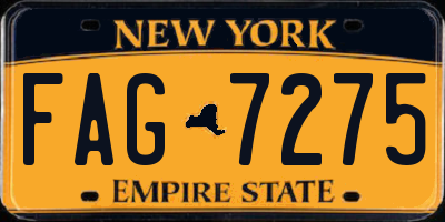 NY license plate FAG7275