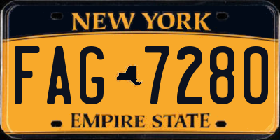 NY license plate FAG7280