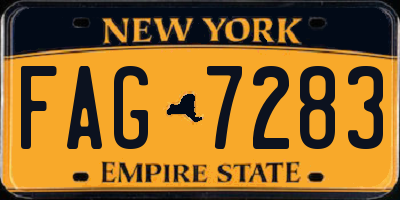 NY license plate FAG7283