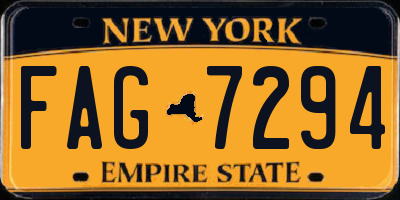 NY license plate FAG7294