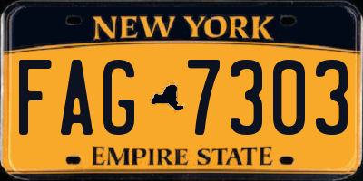 NY license plate FAG7303