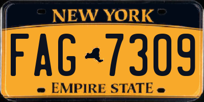 NY license plate FAG7309