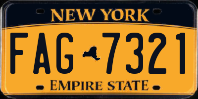NY license plate FAG7321