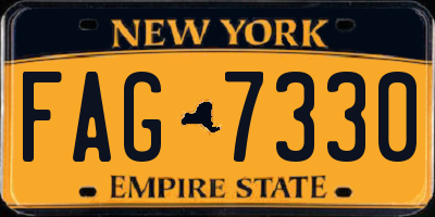 NY license plate FAG7330