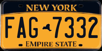 NY license plate FAG7332