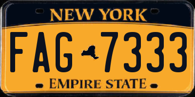 NY license plate FAG7333