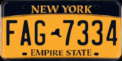 NY license plate FAG7334