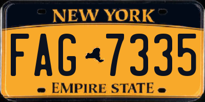 NY license plate FAG7335