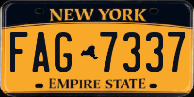 NY license plate FAG7337
