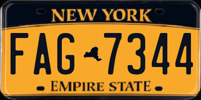 NY license plate FAG7344