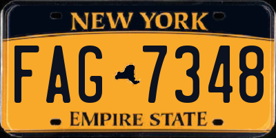 NY license plate FAG7348