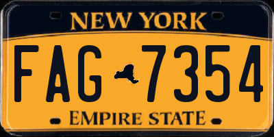 NY license plate FAG7354