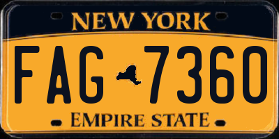 NY license plate FAG7360