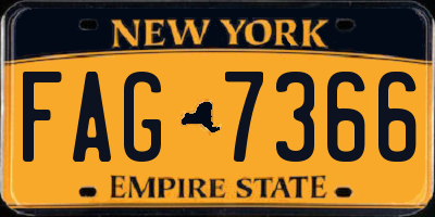 NY license plate FAG7366