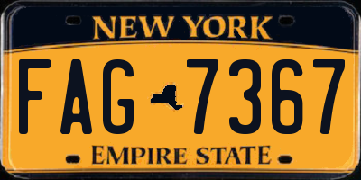 NY license plate FAG7367