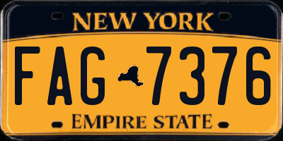 NY license plate FAG7376
