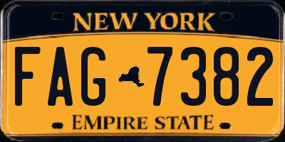 NY license plate FAG7382