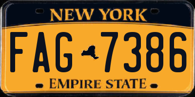 NY license plate FAG7386