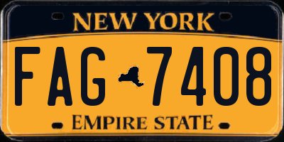 NY license plate FAG7408