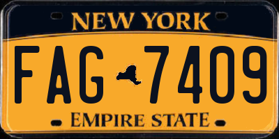 NY license plate FAG7409