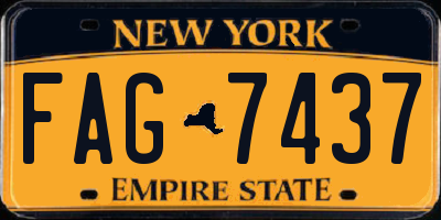 NY license plate FAG7437