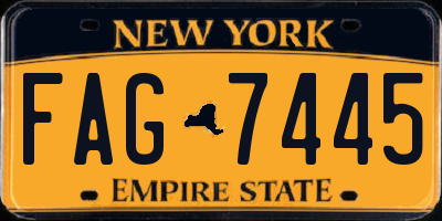 NY license plate FAG7445