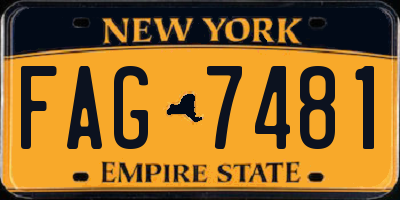 NY license plate FAG7481