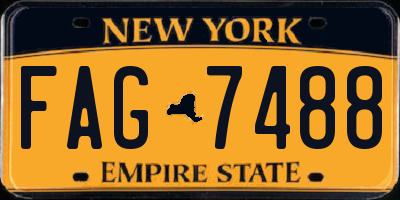 NY license plate FAG7488