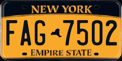 NY license plate FAG7502