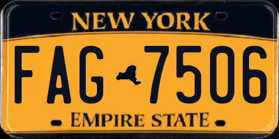 NY license plate FAG7506