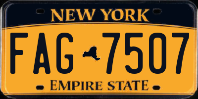 NY license plate FAG7507