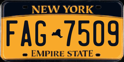 NY license plate FAG7509