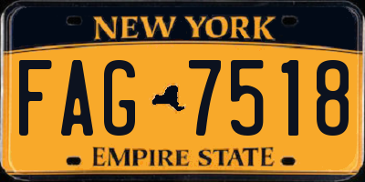 NY license plate FAG7518