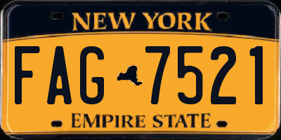 NY license plate FAG7521