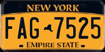 NY license plate FAG7525