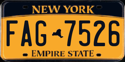 NY license plate FAG7526