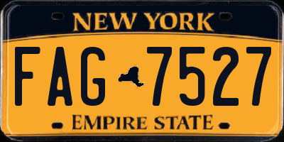 NY license plate FAG7527