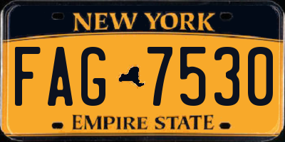 NY license plate FAG7530