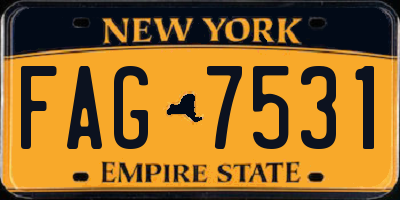 NY license plate FAG7531