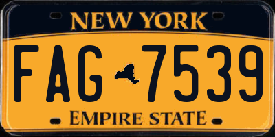 NY license plate FAG7539