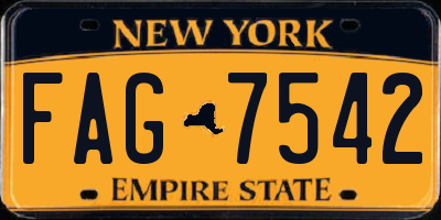 NY license plate FAG7542