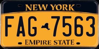 NY license plate FAG7563
