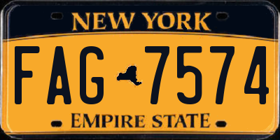 NY license plate FAG7574